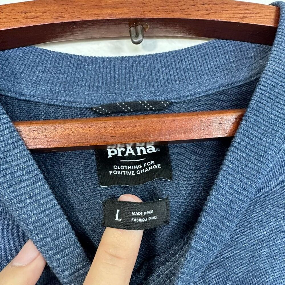 PrAna Patch Pullover Crew in Prana Denim Heather Size L - Picture 8 of 12